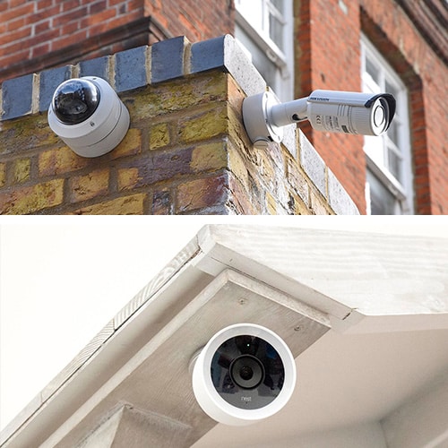 Images of wired and wireless security cameras